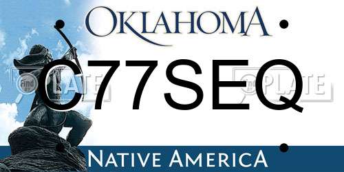 C77SEQ Oklahoma License Plate