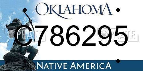 C786295 Oklahoma License Plate