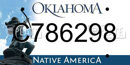 C786298 Oklahoma License Plate