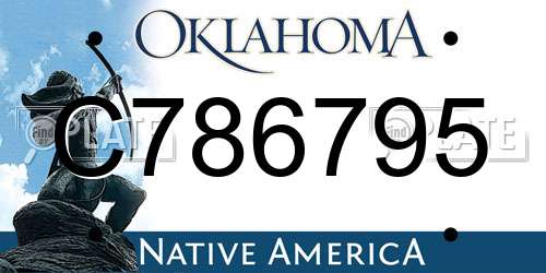 C786795 Oklahoma License Plate