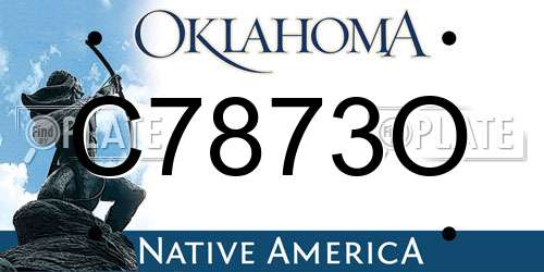 C7873O Oklahoma License Plate