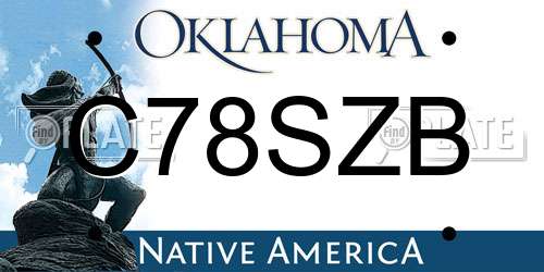 C78SZB Oklahoma License Plate