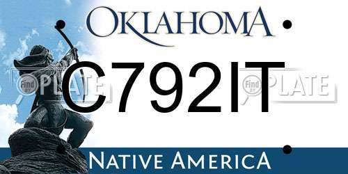C792IT Oklahoma License Plate