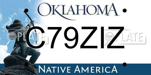 C79ZIZ Oklahoma License Plate
