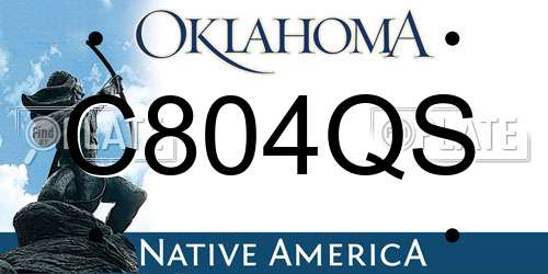 C804QS Oklahoma License Plate