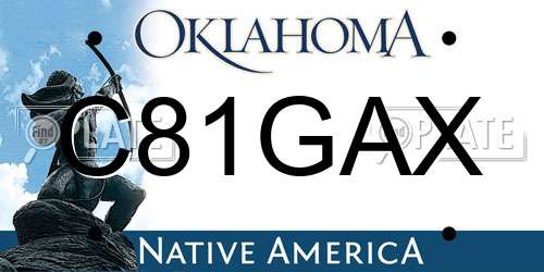 C81GAX Oklahoma License Plate