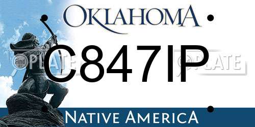 C847IP Oklahoma License Plate