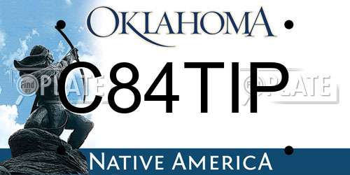 C84TIP Oklahoma License Plate