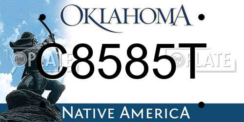 C8585T Oklahoma License Plate