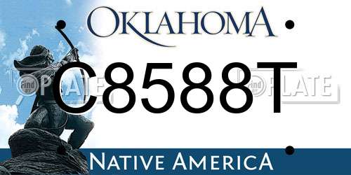 C8588T Oklahoma License Plate