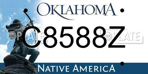 C8588Z Oklahoma License Plate