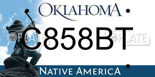 C858BT Oklahoma License Plate
