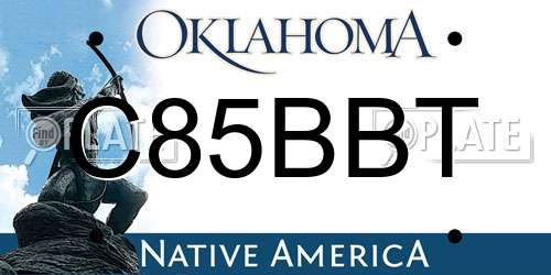 C85BBT Oklahoma License Plate