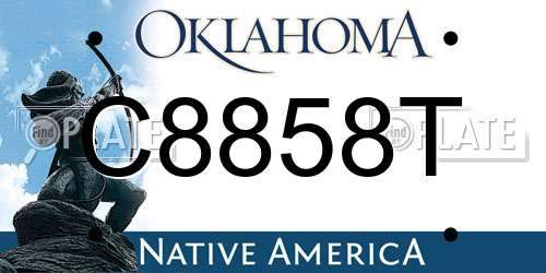 C8858T Oklahoma License Plate