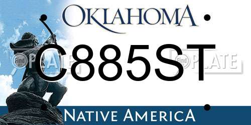 C885ST Oklahoma License Plate