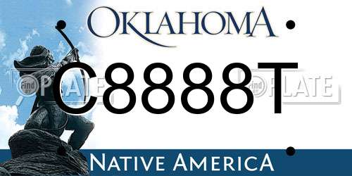 C8888T Oklahoma License Plate