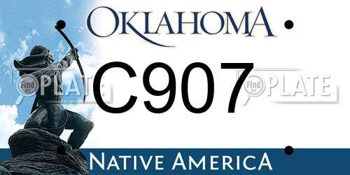 C907 Oklahoma License Plate