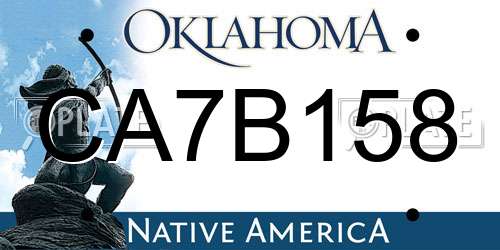 CA7B158 Oklahoma License Plate