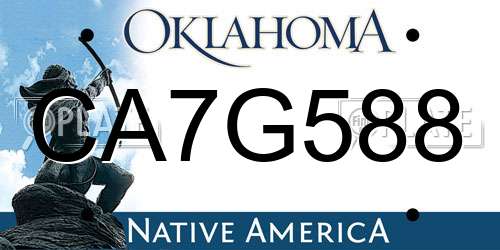 CA7G588 Oklahoma License Plate