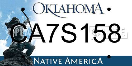 CA7S158 Oklahoma License Plate