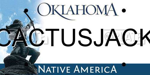 CACTUSJACK Oklahoma License Plate