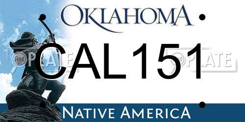 CAL151 Oklahoma License Plate