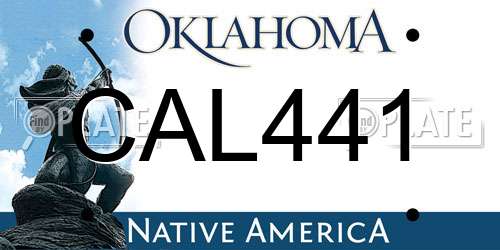 CAL441 Oklahoma License Plate