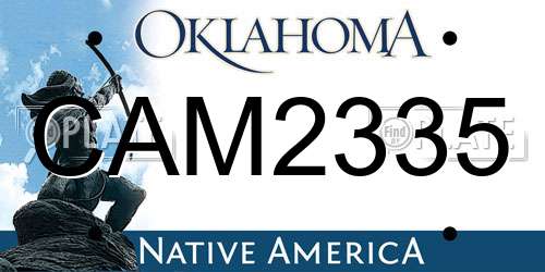 CAM2335 Oklahoma License Plate