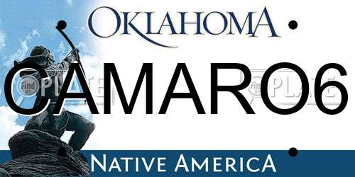 CAMARO6 Oklahoma License Plate