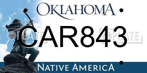 CAR843 Oklahoma License Plate