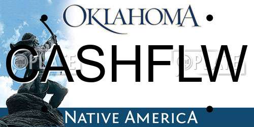 CASHFLW Oklahoma License Plate