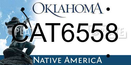 CAT6558 Oklahoma License Plate