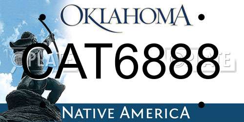 CAT6888 Oklahoma License Plate