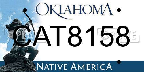 CAT8158 Oklahoma License Plate