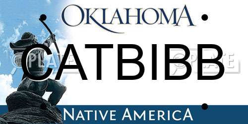 CATBIBB Oklahoma License Plate