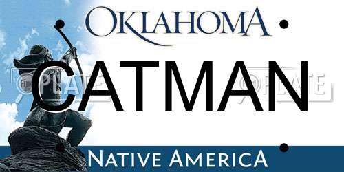 CATMAN Oklahoma License Plate