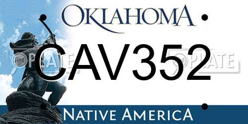 CAV352 Oklahoma License Plate