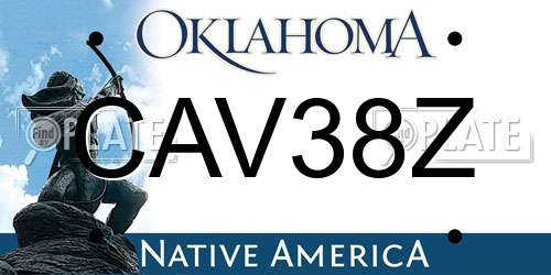 CAV38Z Oklahoma License Plate