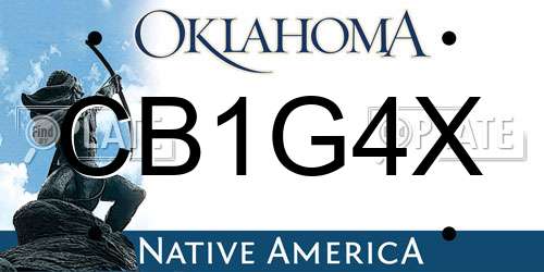CB1G4X Oklahoma License Plate