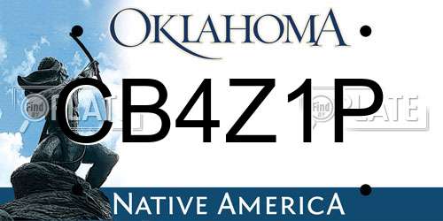 CB4Z1P Oklahoma License Plate