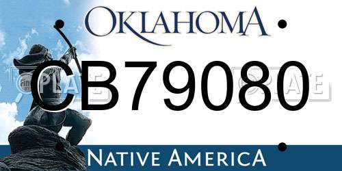 CB79080 Oklahoma License Plate