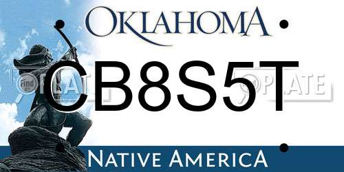 CB8S5T Oklahoma License Plate