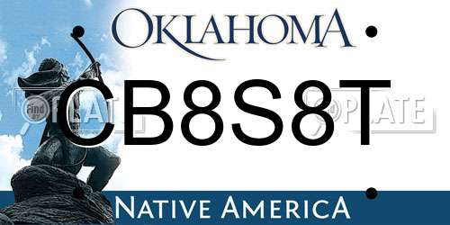 CB8S8T Oklahoma License Plate