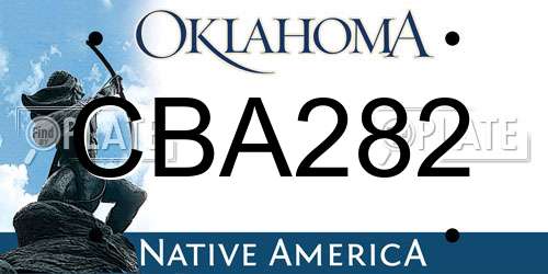 CBA282 Oklahoma License Plate