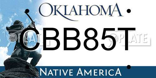 CBB85T Oklahoma License Plate