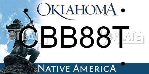 CBB88T Oklahoma License Plate