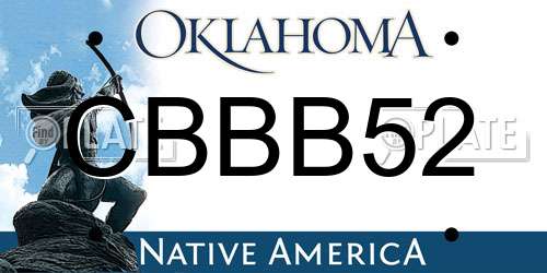 CBBB52 Oklahoma License Plate