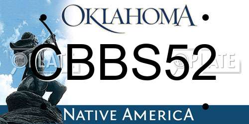 CBBS52 Oklahoma License Plate