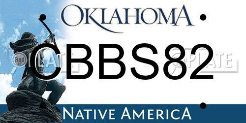 CBBS82 Oklahoma License Plate