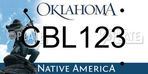 CBL123 Oklahoma License Plate